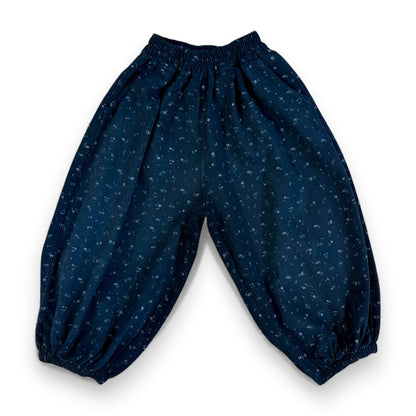 Marine blue children’s brushed cotton pataloons with balloon silhouette, elasticated cuffs and waistband by That’s Not Fair London