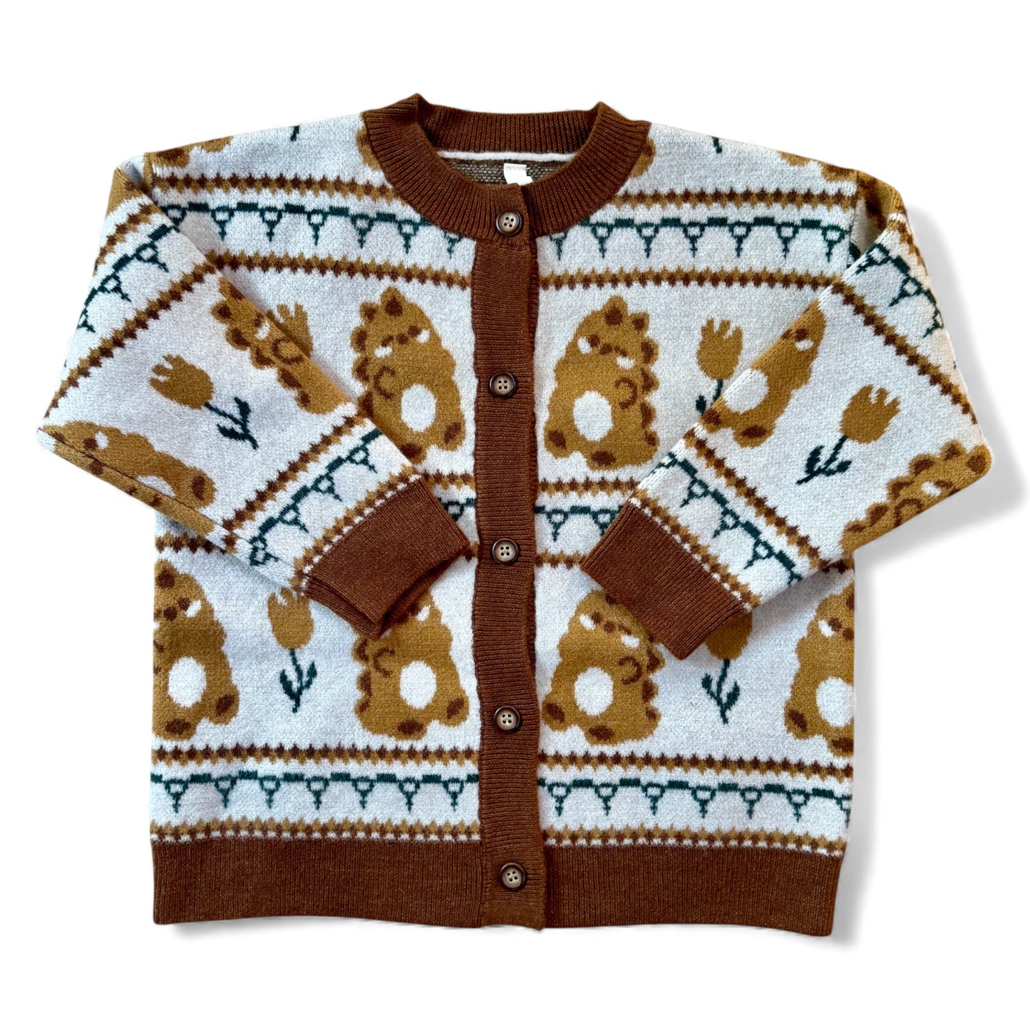 Deno Cardigan ribbed neckline and button fastening detail