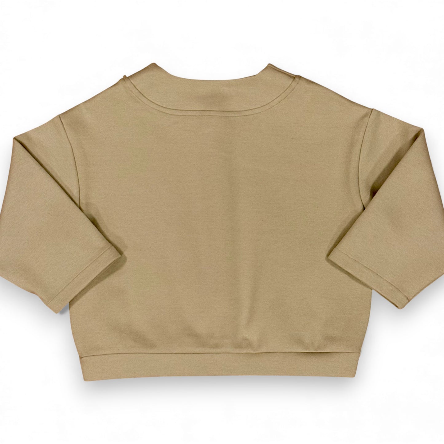 Folami Jacket in sand — back view with boxy silhouette and clean hem