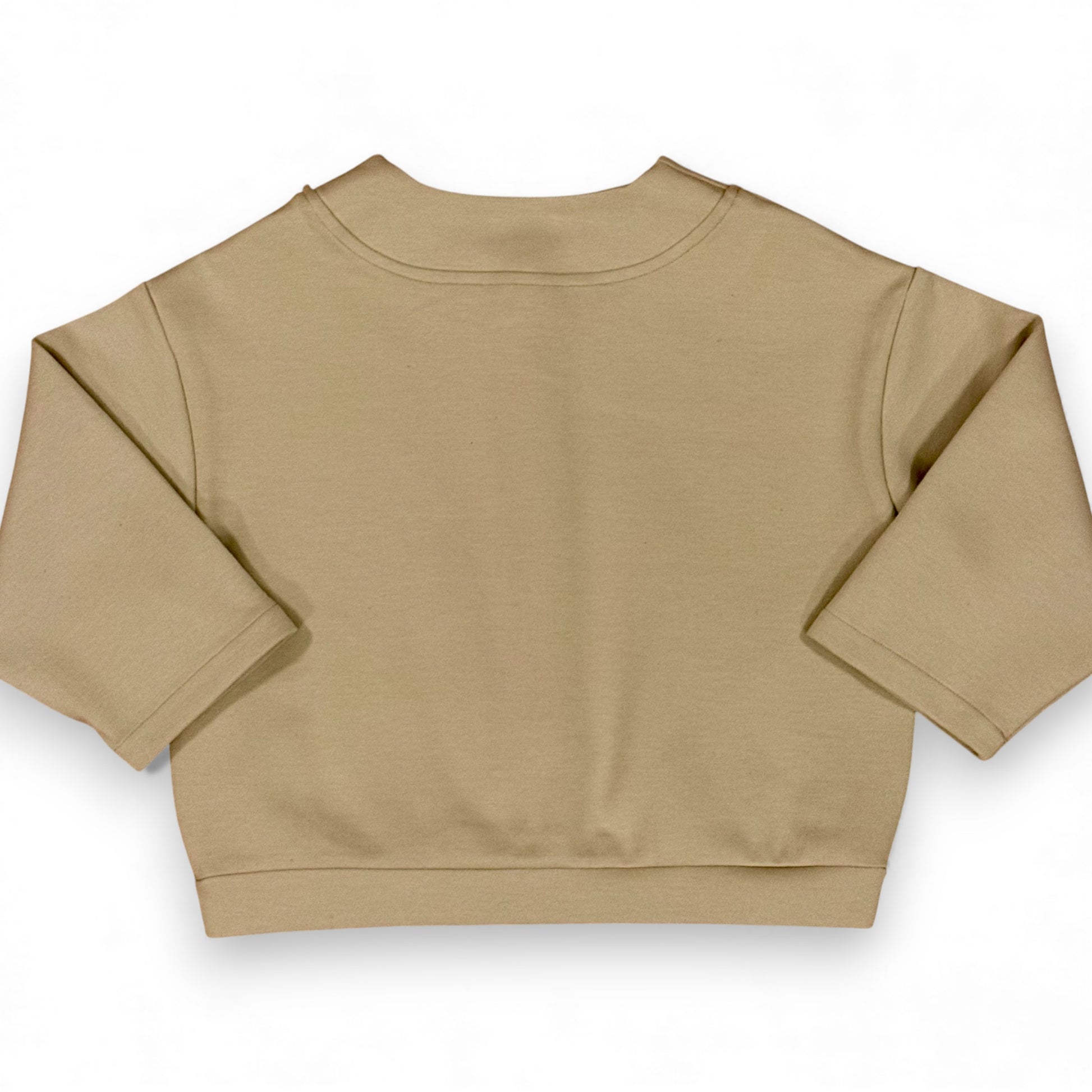 Folami Jacket in sand — back view with boxy silhouette and clean hem