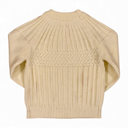 "Back view of the Mervin Jumper by That’s Not Fair London, cream textured knit."