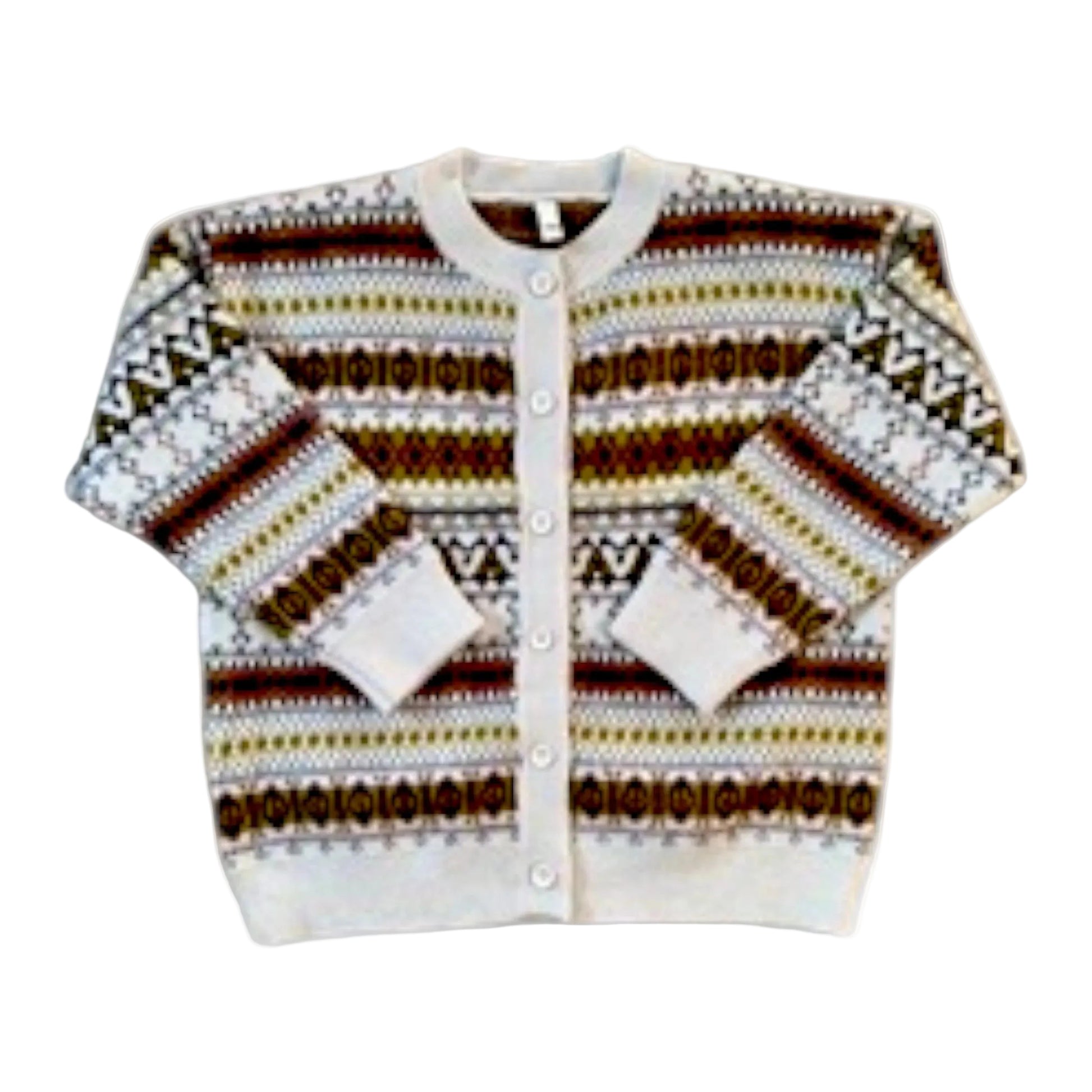 Wilfried Cardigan by That’s Not Fair London, box-fit children’s jacquard knit cardigan with button-through front