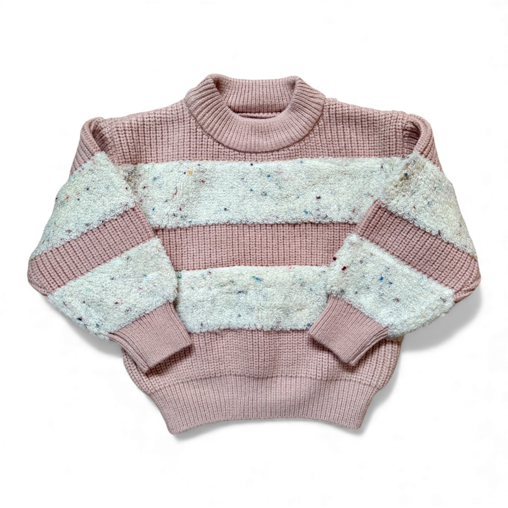 Merrylou Jumper by That’s Not Fair London, textured remnant yarn knit with boxy cropped fit