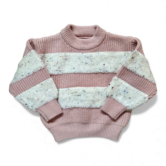 Merrylou Jumper by That’s Not Fair London, textured remnant yarn knit with boxy cropped fit