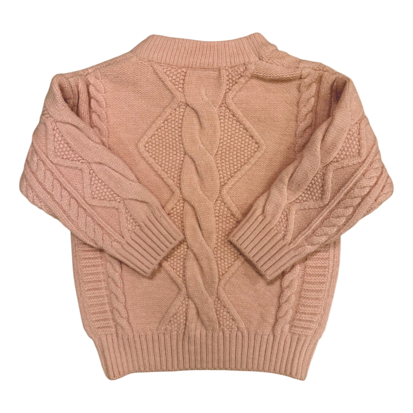 Back view of the Beatrix Jumper showing textured knit panels and neat silhouette