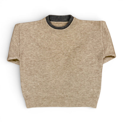 Childrens slim fit bowl shape jumper with contrast neck and cuff detailing