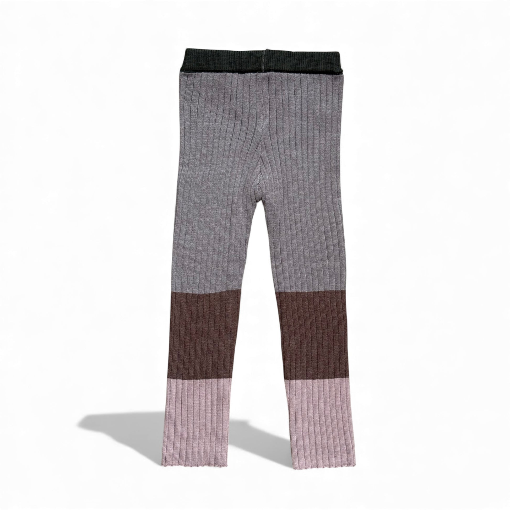 Ribbed colour-block children’s leggings organic cotton