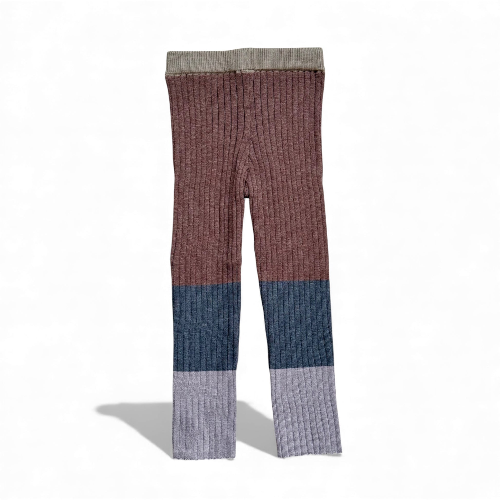 Ribbed colour-block children’s leggings organic cotton