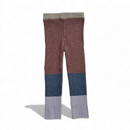 Ribbed colour-block children’s leggings organic cotton