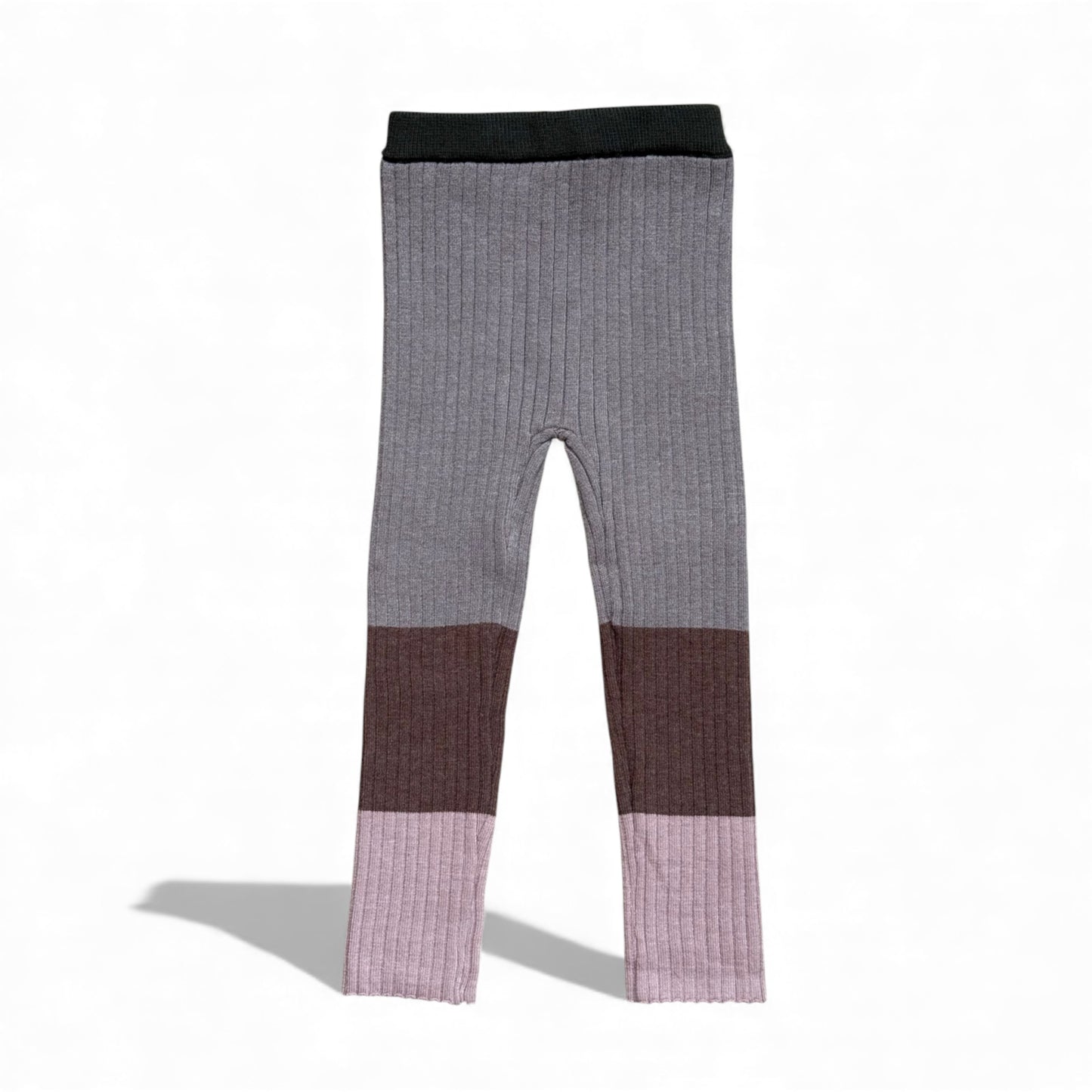 Ribbed colour-block children’s leggings organic cotton