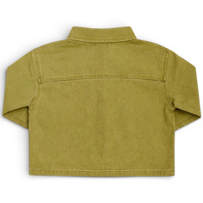 Children’s boxy fit denim shirt with drop shoulders and straight sleeves by That’s Not Fair London