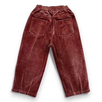 Back view of fleece-lined corduroy trousers with patch pockets